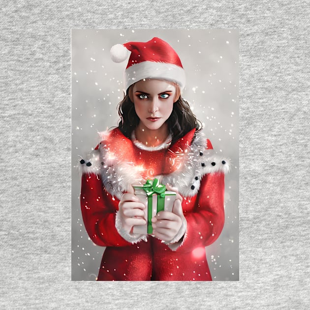 Beautiful Girl Portrait In Santa Claus Costume 2 by AIPerfection